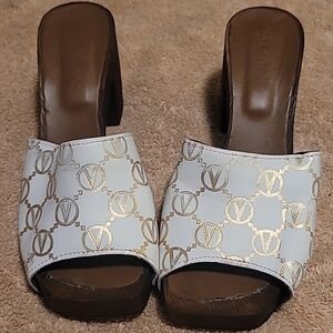VALENTINO BY MARIO VALENTINOKiki Heeled Slide Sandal SZ 7.5 MARKED EU 38